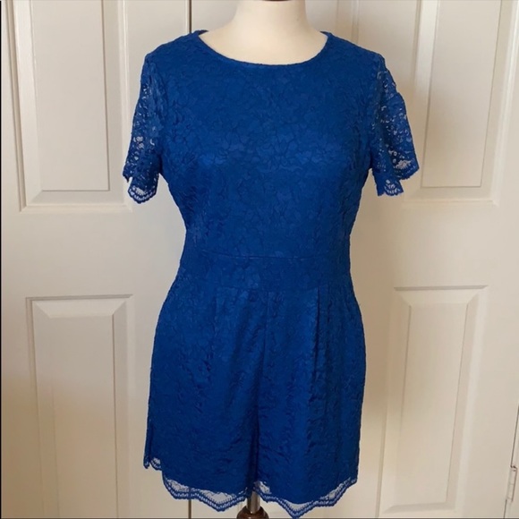 New York & Company Pants - New York & Company Electric Blue Lace Romper 8